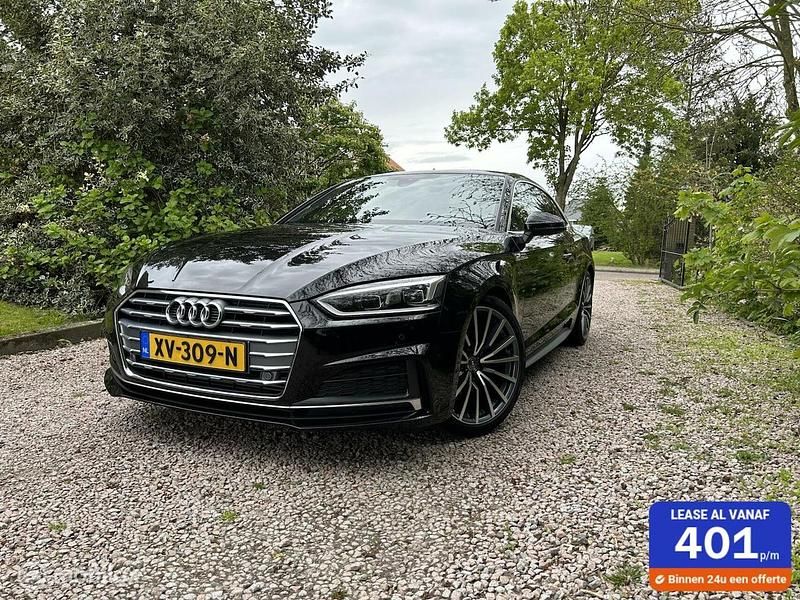 Zwart Gebruikt 2019 Audi A5 S-Line Coupé | € 25.950 (Eerlijke prijs) - Afbeelding 1/4