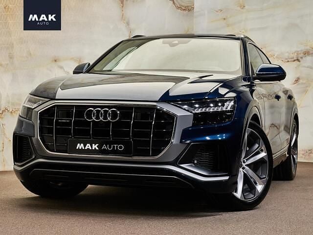 Blauw (metallic) Occasion 2021 Audi Q8 Advanced SUV | € 59.800 (Super prijs) - Afbeelding 1/4