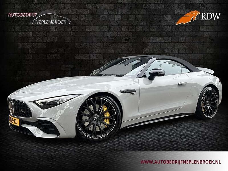 Grijs, metallic lak Gebruikt 2022 Mercedes SL43 AMG Premium Plus Cabriolet | € 128.500 - Afbeelding 1/4
