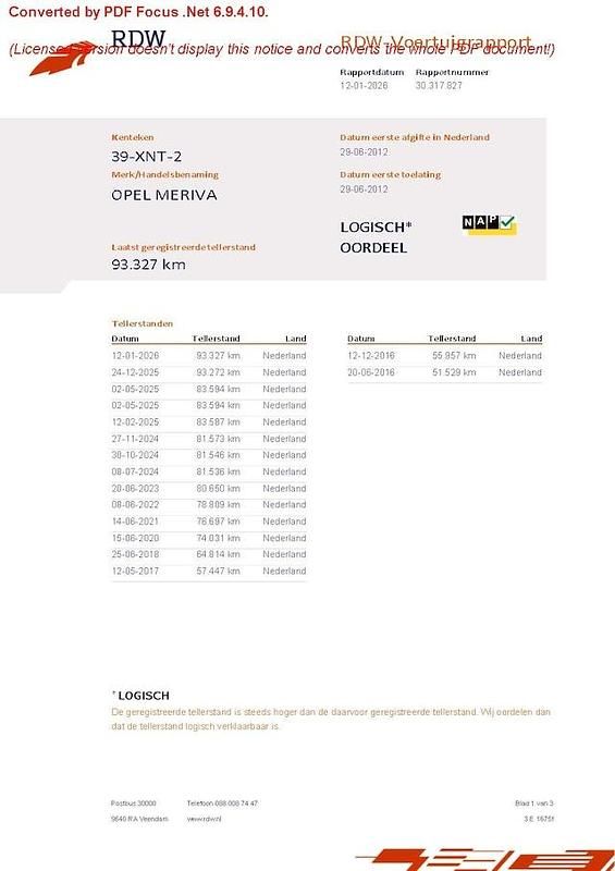 Occasion Opel Meriva Cosmo 120 PK (88 kW) 2012 Wit MPV