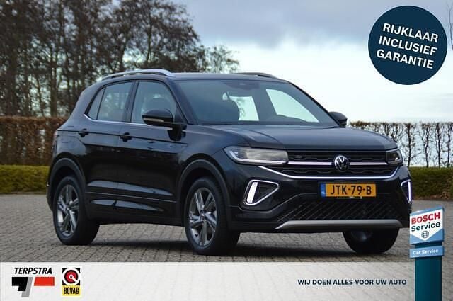 Zwart Occasion 2025 VW T-Cross R-line SUV | € 33.950 (Iets duurder) - Afbeelding 1/4