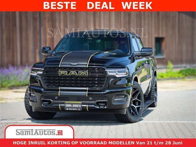 Zwart Nieuw 2024 Dodge Ram Limited Pickup | € 87.950 (Eerlijke prijs) - Afbeelding 1/4