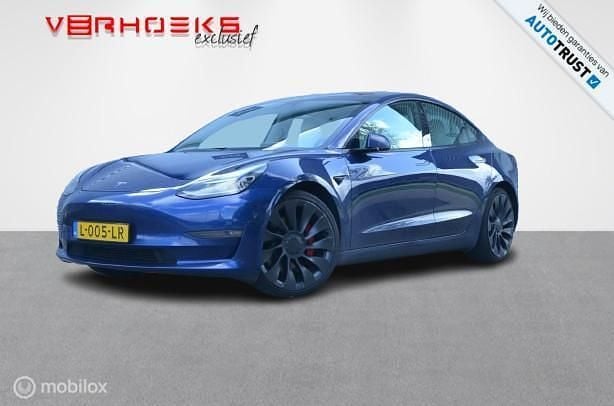 Blauw Occasion 2021 Tesla Model 3 Performance Sedan | € 26.950 (Goede deal) - Afbeelding 1/4