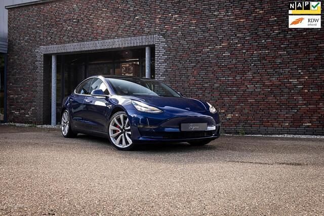 Blauw, metallic lak Gebruikt 2019 Tesla Model 3 Performance Sedan | € 19.450 (Duur) - Afbeelding 1/4