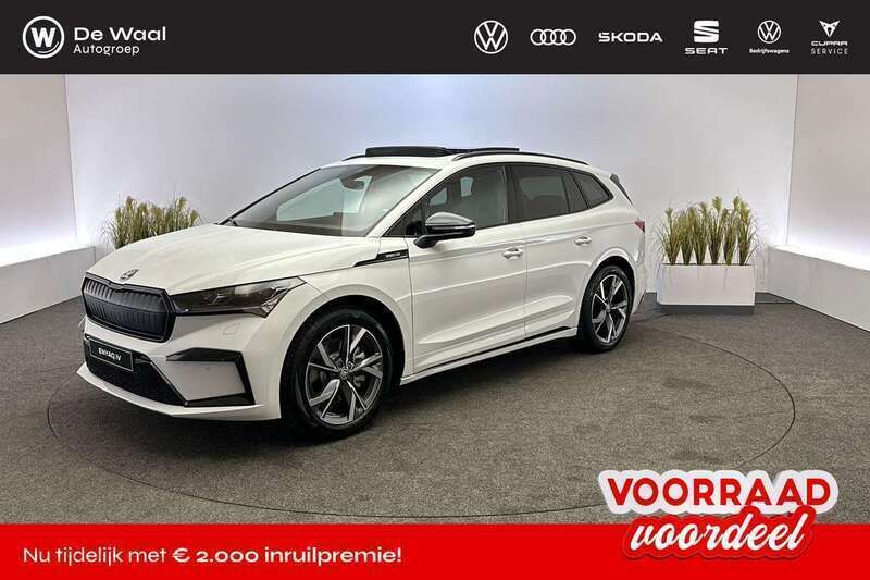 Moon white Nieuw 2024 Skoda Enyaq iV SportLine SUV | € 55.980 (Eerlijke prijs) - Afbeelding 1/4