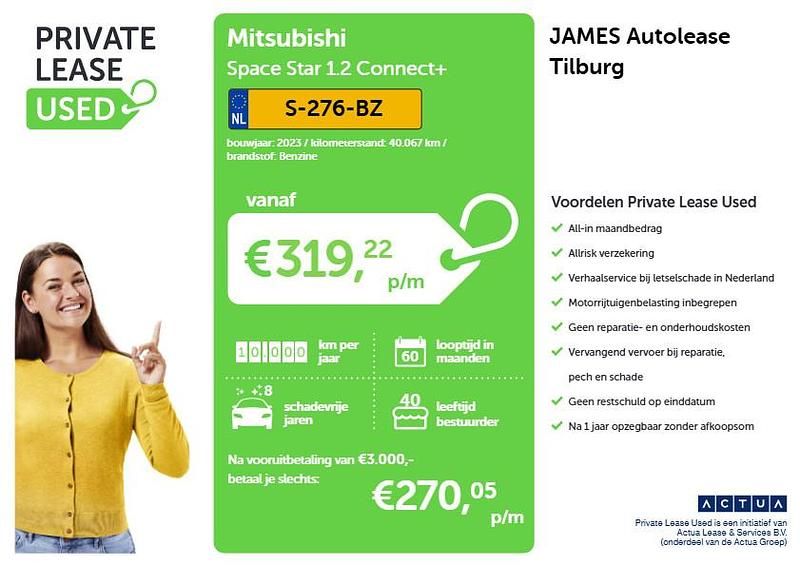 Occasion Mitsubishi Space Star 2023 Zwart Hatchback