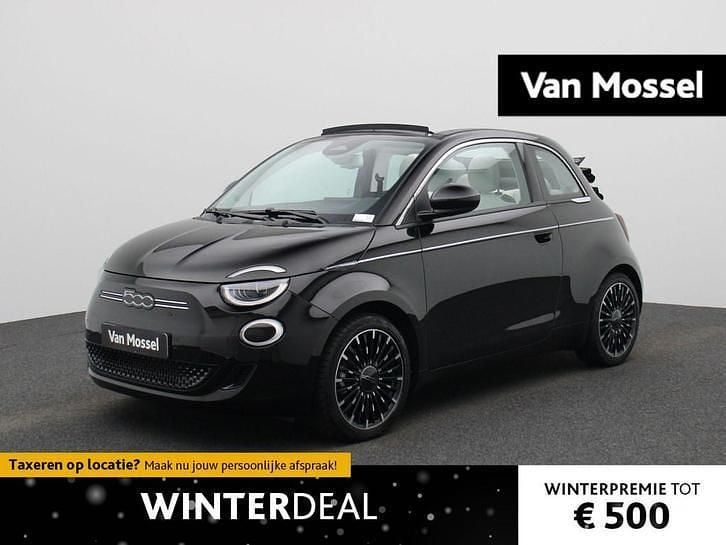 Zwart Occasion 2023 Fiat 500e La Prima Cabriolet | € 23.900 (Eerlijke prijs) - Afbeelding 1/4