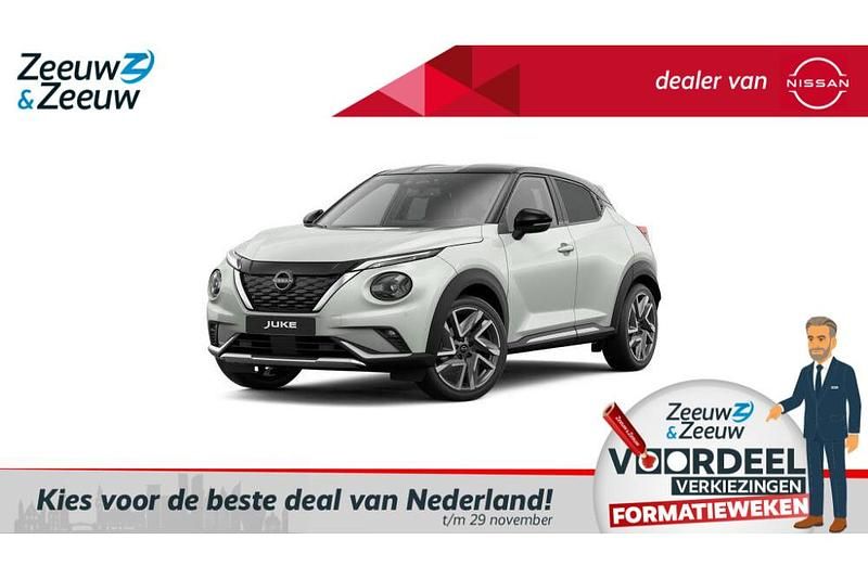 Pearl white / zwart dak Nieuw 2025 Nissan Juke SUV | € 37.119 (Iets duurder) - Afbeelding 1/4