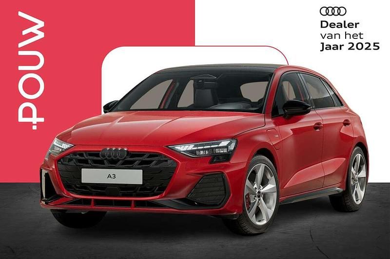 Rood Nieuw 2025 Audi A3 Sportback e-tron Competition Sedan | € 54.550 (Eerlijke prijs) - Afbeelding 1/4