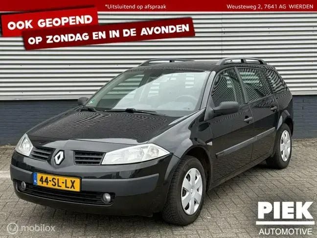 Zwart, metallic lak Gebruikt 2006 Renault Mégane GrandTour Authentique Stationwagen | € 2.499 (Eerlijke prijs) - Afbeelding 1/3