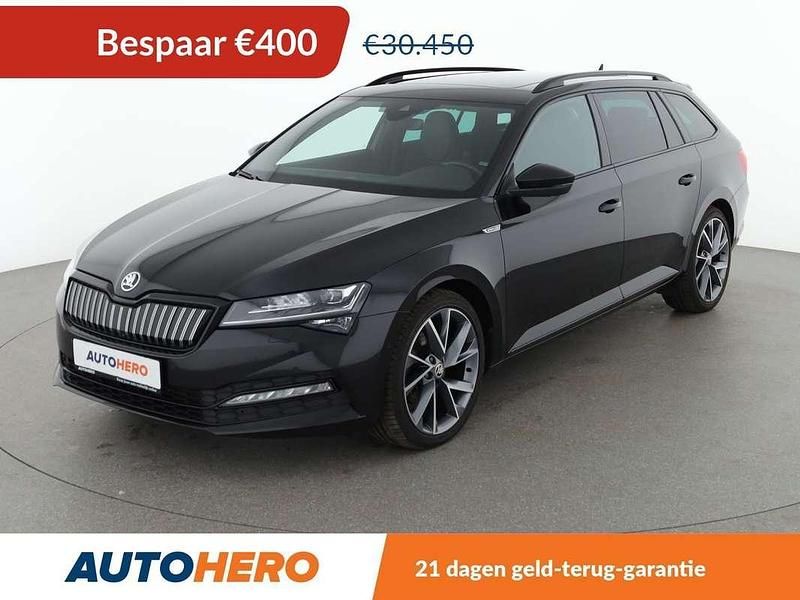 Zwart Gebruikt 2021 Skoda Superb SportLine Stationwagen | € 30.249 (Iets duurder) - Afbeelding 1/3
