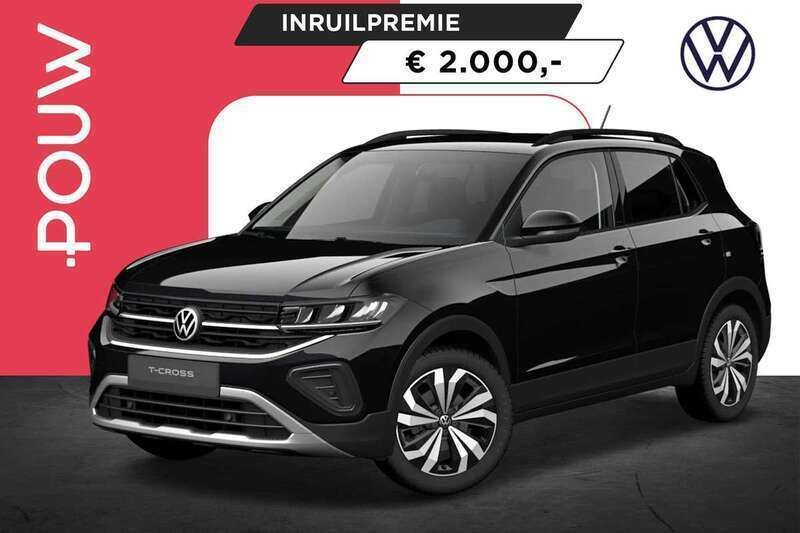 Zwart Nieuw 2025 VW T-Cross Edition SUV | € 38.950 (Iets duurder) - Afbeelding 1/4