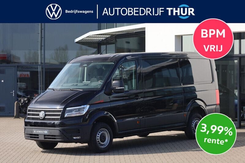 Zwart Nieuw 2024 VW Crafter Exclusive Van | € 44.950 (Goede deal) - Afbeelding 1/4