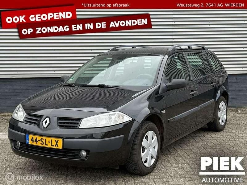 Zwart, metallic lak Gebruikt 2006 Renault Mégane GrandTour Authentique Stationwagen | € 1.999 (Eerlijke prijs) - Afbeelding 1/3