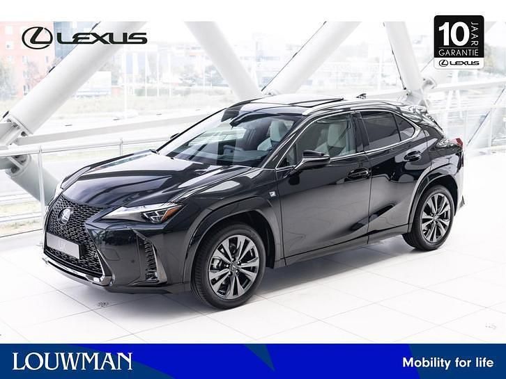 Graphite black (zwart metallic) Gebruikt 2023 Lexus UX 300e Sport Line SUV | € 49.950 - Afbeelding 1/4