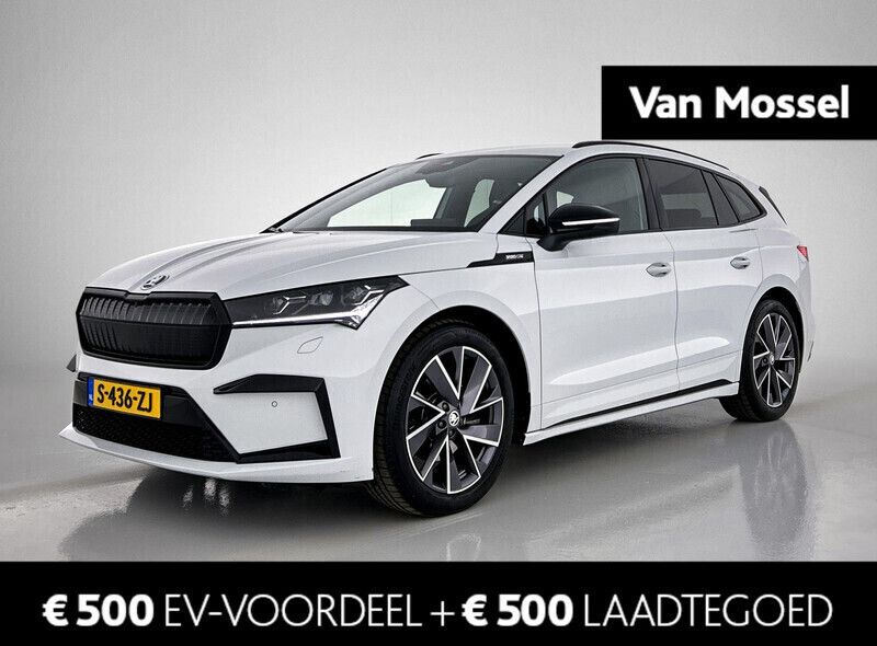 Wit, metallic lak Gebruikt 2022 Skoda Enyaq iV SportLine SUV | € 33.900 (Eerlijke prijs) - Afbeelding 1/4