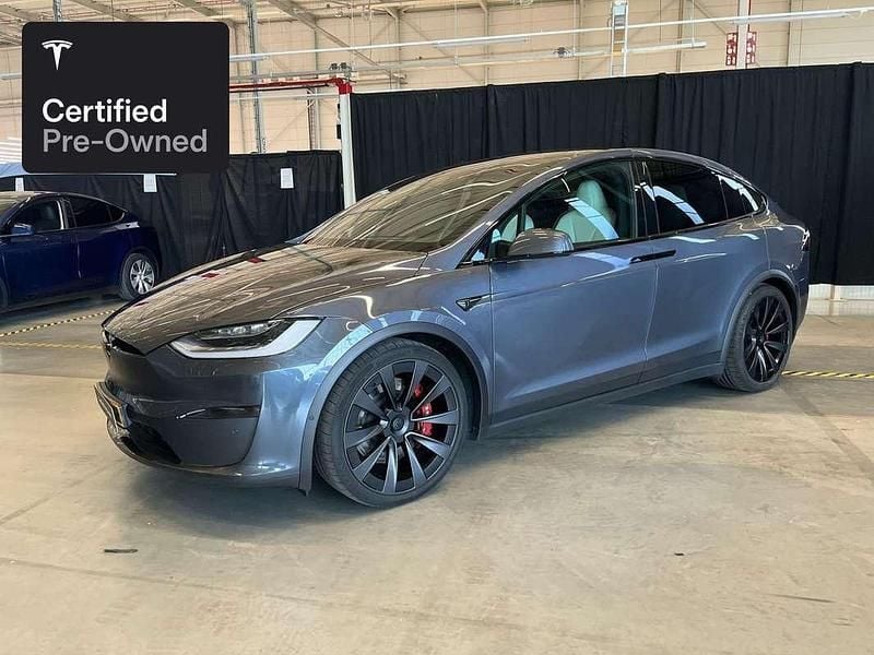 Zilver, metallic lak Gebruikt 2022 Tesla Model X Plaid SUV | € 84.800 - Afbeelding 1/4