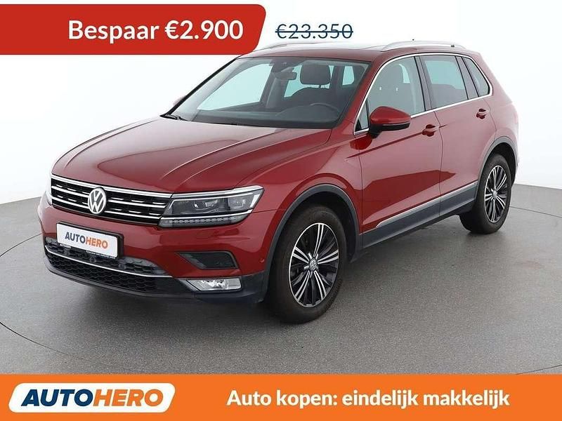 Rood Occasion 2016 VW Tiguan Highline SUV | € 20.649 (Super prijs) - Afbeelding 1/3