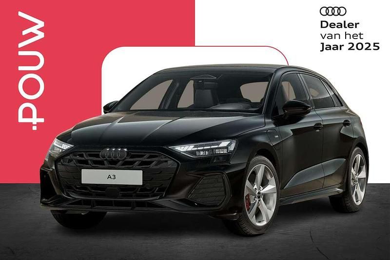 Zwart Nieuw 2025 Audi A3 Sportback e-tron Competition Sedan | € 53.850 (Eerlijke prijs) - Afbeelding 1/4