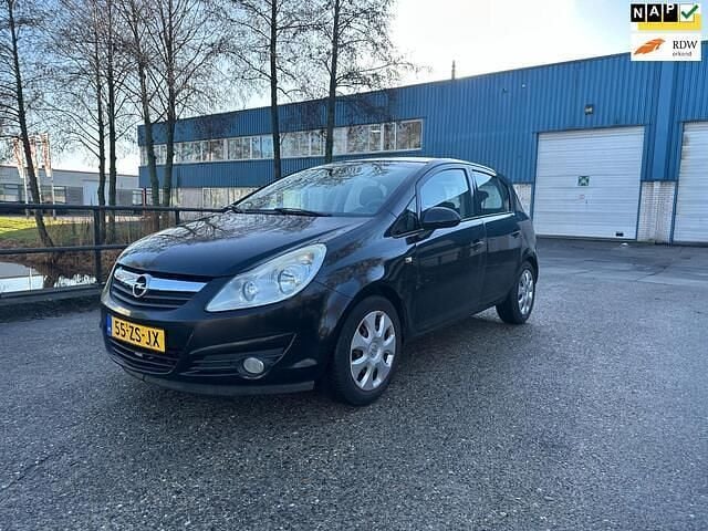 Zwart Occasion 2008 Opel Corsa Enjoy Hatchback | € 750 (Super prijs) - Afbeelding 1/4