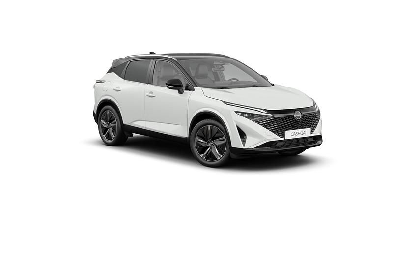 Nieuw Nissan Qashqai Tekna+ 158 PK (116 kW) 2025 Two tone pearl white / dak carbon black (wit metallic) SUV