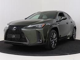 Terrane khaki metallic (donker groen metallic) Gebruikt 2024 Lexus UX 300e Sport Line SUV | € 53.950 - Afbeelding 1/4