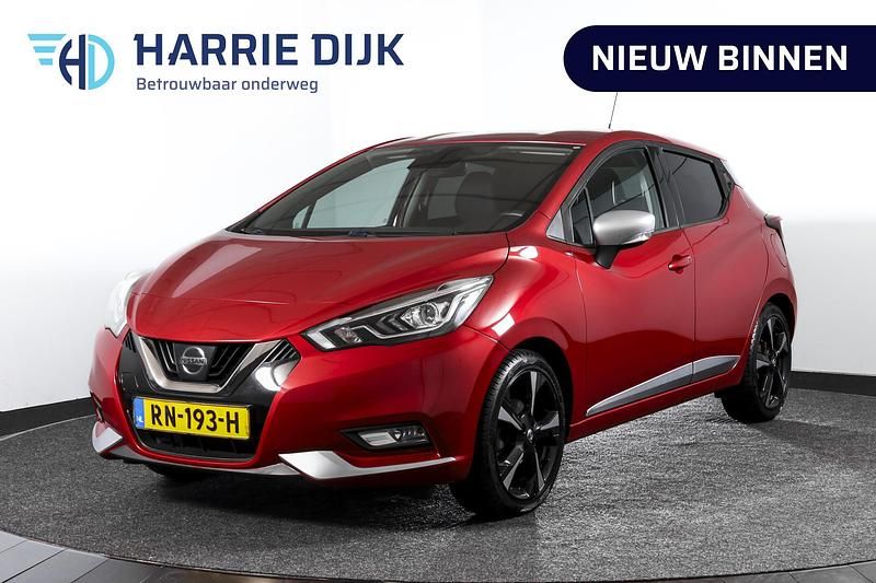 Rood Gebruikt 2017 Nissan Micra Acenta Hatchback | € 9.995 (Eerlijke prijs) - Afbeelding 1/4