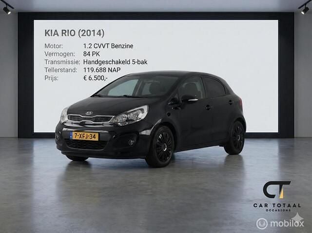 Zwart Gebruikt 2014 Kia Rio Hatchback | € 6.500 (Goede deal) - Afbeelding 1/4
