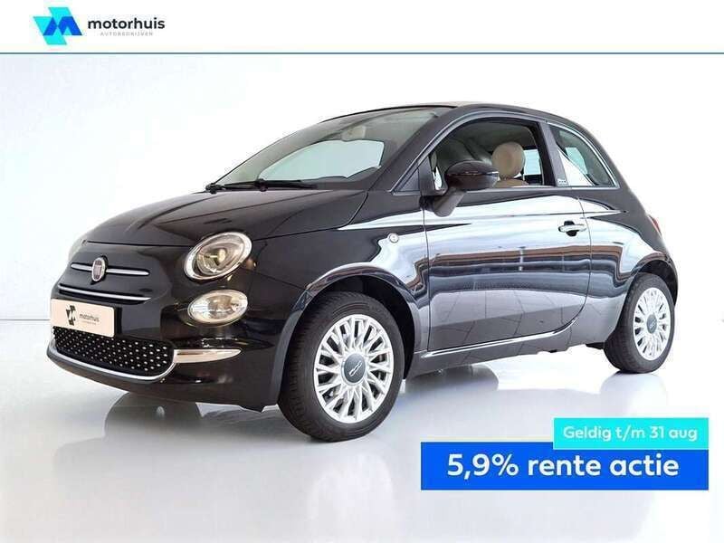Zwart Gebruikt 2020 Fiat 500 Lounge Cabriolet | € 14.450 (Eerlijke prijs) - Afbeelding 1/4