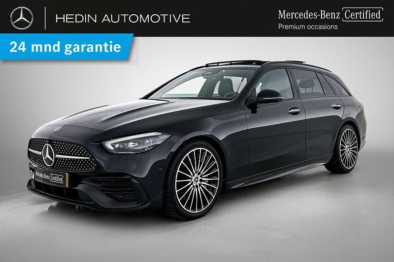 Occasion Mercedes C180 AMG line 170 PK (125 kW) 2022 Zwart Stationwagen