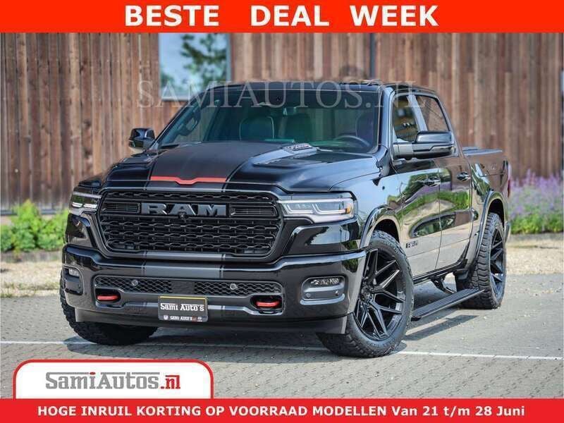 Zwart Nieuw 2024 Dodge Ram Limited Pickup | € 87.950 (Eerlijke prijs) - Afbeelding 1/4