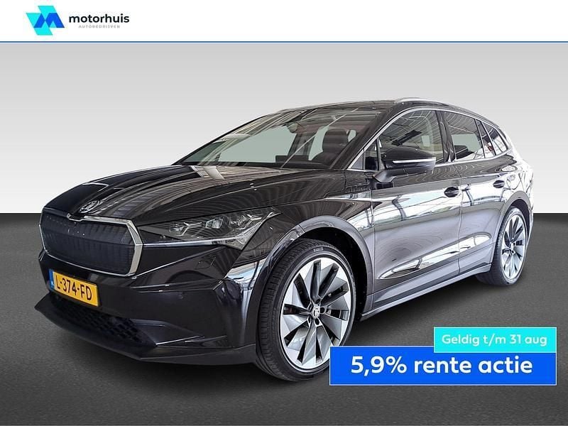 Zwart Gebruikt 2021 Skoda Enyaq iV First Edition SUV | € 30.925 (Eerlijke prijs) - Afbeelding 1/4