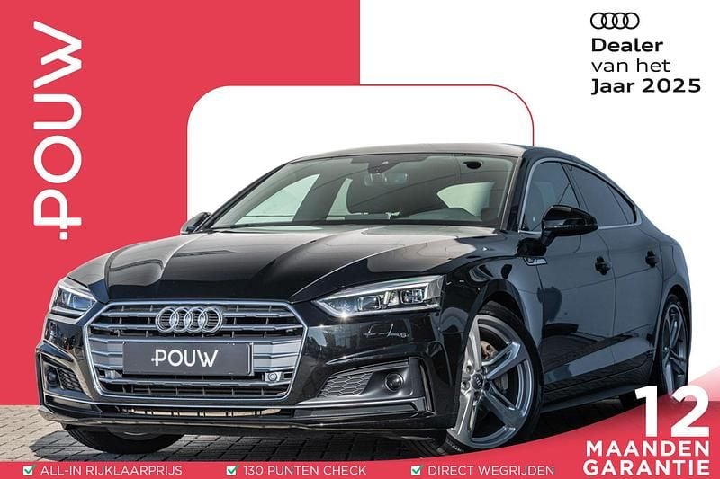 Zwart Gebruikt 2018 Audi A5 Sportback S-Line Hatchback | € 27.450 (Eerlijke prijs) - Afbeelding 1/4