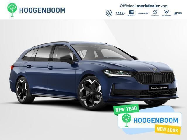 Blauw Nieuw 2025 Skoda Superb Business Line Stationwagen | € 55.935 (Iets duurder) - Afbeelding 1/4