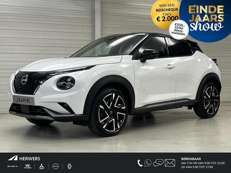 Pearl white / pearl black Nieuw 2025 Nissan Juke Pack SUV | € 33.677 (Eerlijke prijs) - Afbeelding 1/4