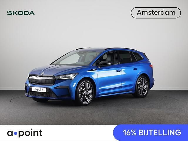 Blauw Gebruikt 2022 Skoda Enyaq iV SportLine SUV | € 25.949 (Eerlijke prijs) - Afbeelding 1/4