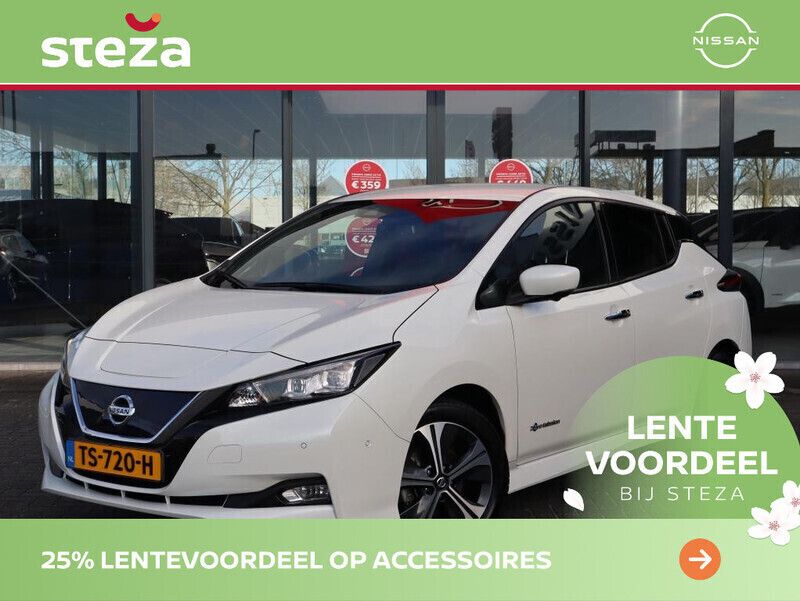 Wit metallic Gebruikt 2018 Nissan Leaf Tekna Hatchback | € 12.949 (Iets duurder) - Afbeelding 1/4