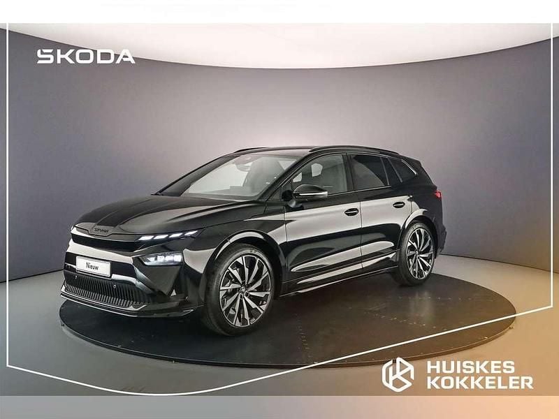 Zwart Nieuw 2025 Skoda Enyaq iV SportLine SUV | € 49.715 (Eerlijke prijs) - Afbeelding 1/4