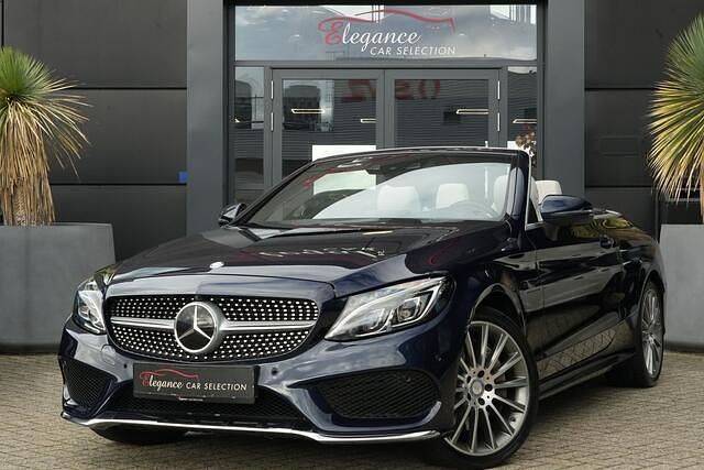 Blauw Occasion 2017 Mercedes C400 Prestige Cabriolet | € 34.950 (Eerlijke prijs) - Afbeelding 1/4