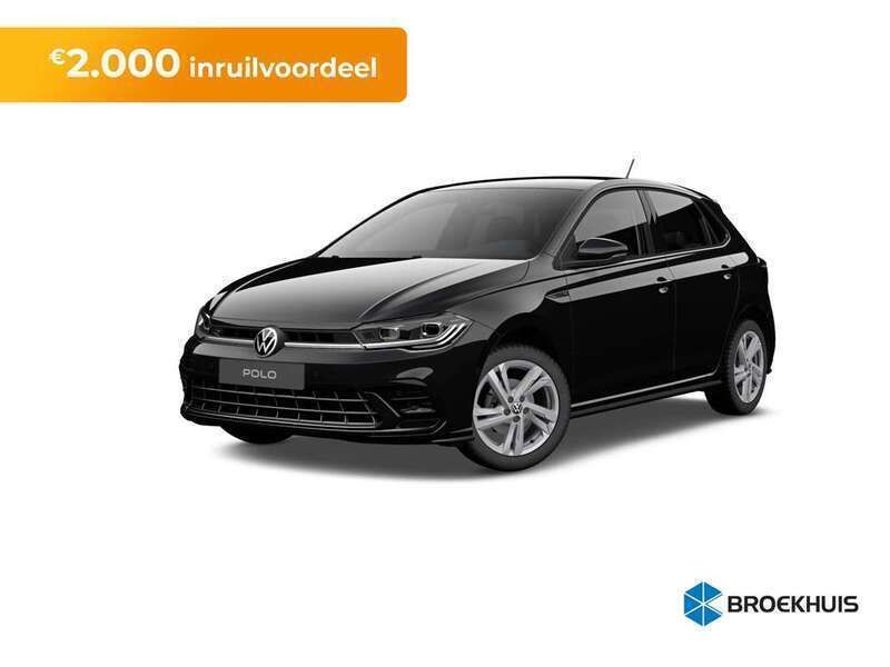 Zwart Nieuw 2024 VW Polo R-line Edition Hatchback | € 33.220 (Eerlijke prijs) - Afbeelding 1/4