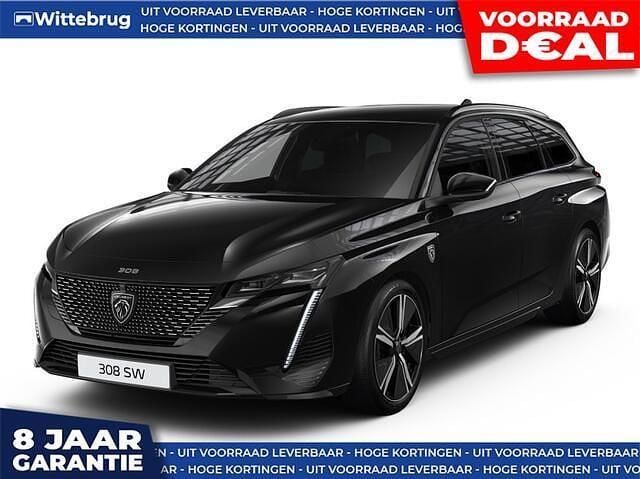 Zwart Nieuw 2025 Peugeot 308 SW GT Stationwagen | € 35.888 (Eerlijke prijs) - Afbeelding 1/4