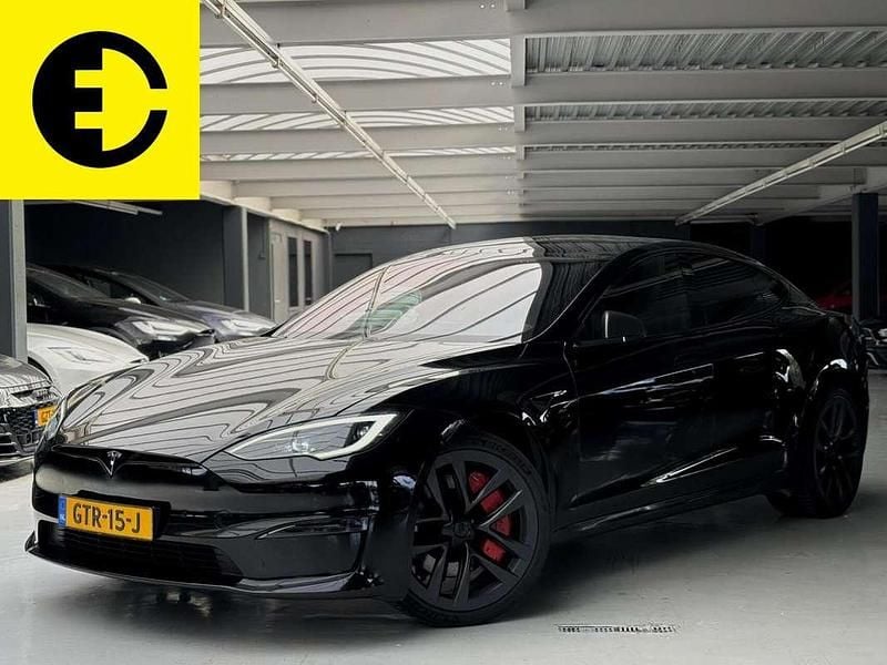 Zwart Gebruikt 2022 Tesla Model S Plaid Hatchback | € 79.950 - Afbeelding 1/4