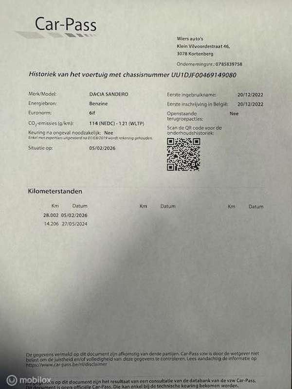 Rood Occasion 2022 Dacia Sandero Hatchback | € 11.999 (Super prijs) - Afbeelding 1/1