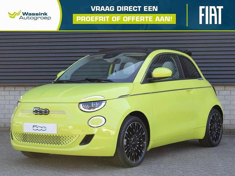 Geel Nieuw 2025 Fiat 500C La Prima Cabriolet | € 34.340 - Afbeelding 1/3