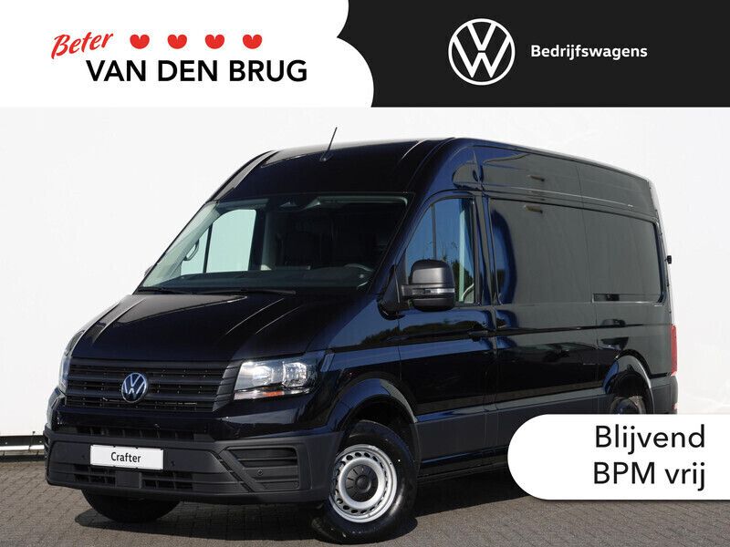 Zwart Nieuw 2024 VW Crafter Trendline Van | € 42.995 - Afbeelding 1/3