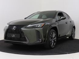 Terrane khaki metallic (donker groen metallic) Gebruikt 2024 Lexus UX 300e Sport Line SUV | € 59.950 - Afbeelding 1/4