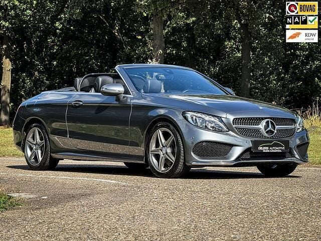 Grijs Gebruikt 2017 Mercedes C180 AMG Cabriolet | € 28.899 (Eerlijke prijs) - Afbeelding 1/4