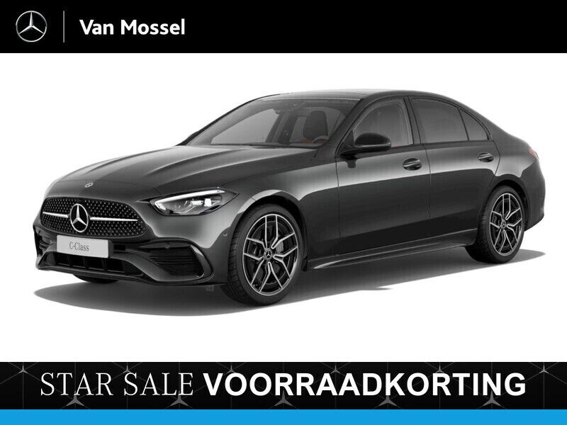 Zwart Nieuw 2025 Mercedes C180 AMG line Sedan | € 63.316 (Eerlijke prijs) - Afbeelding 1/2