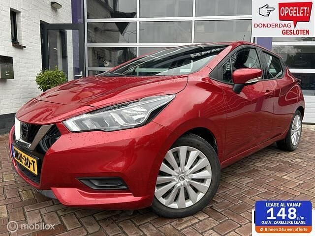 Rood Gebruikt 2017 Nissan Micra Visia+ Hatchback | € 8.999 (Eerlijke prijs) - Afbeelding 1/4