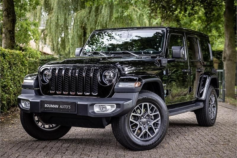 Zwart Gebruikt 2021 Jeep Wrangler Unlimited Sahara SUV | € 59.750 (Super prijs) - Afbeelding 1/4